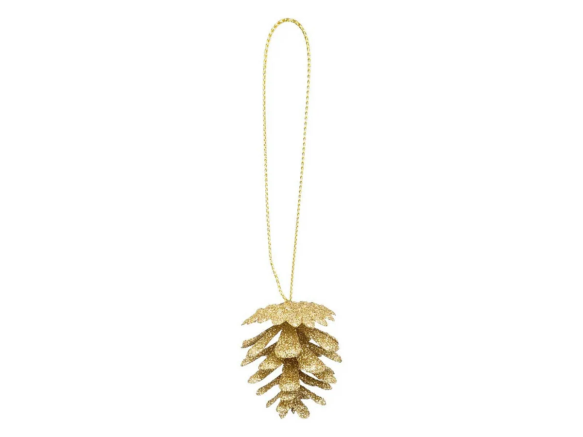 Lot de 12 Sujets de Noël "Pommes de pin" 3cm Or & Bronze