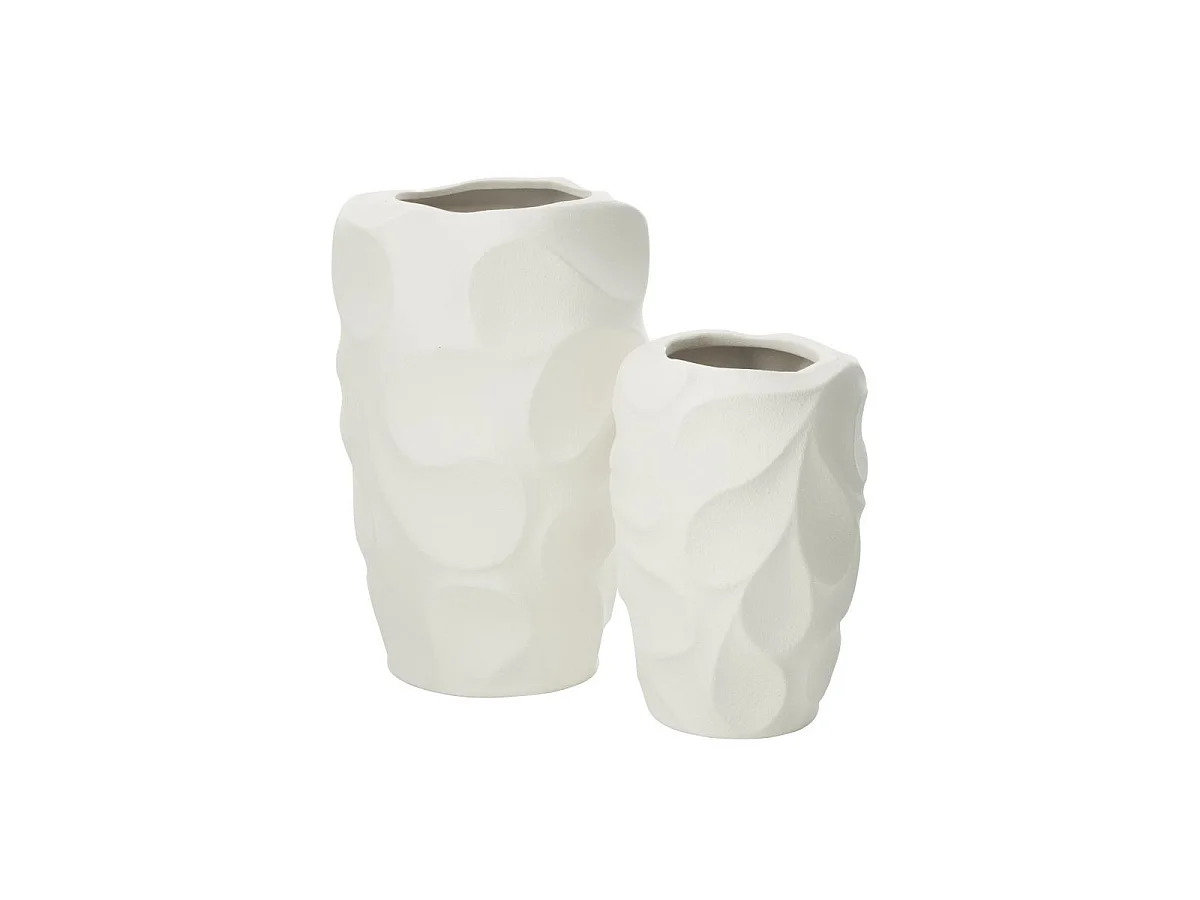 Vase Design en Argile "Mirena" 32cm Blanc