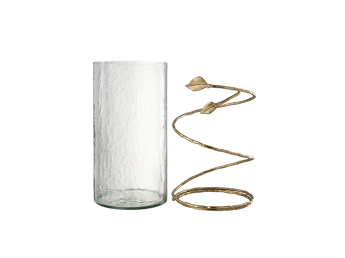 Vase en Verre Feuille "Ofelia" 34cm Transparent