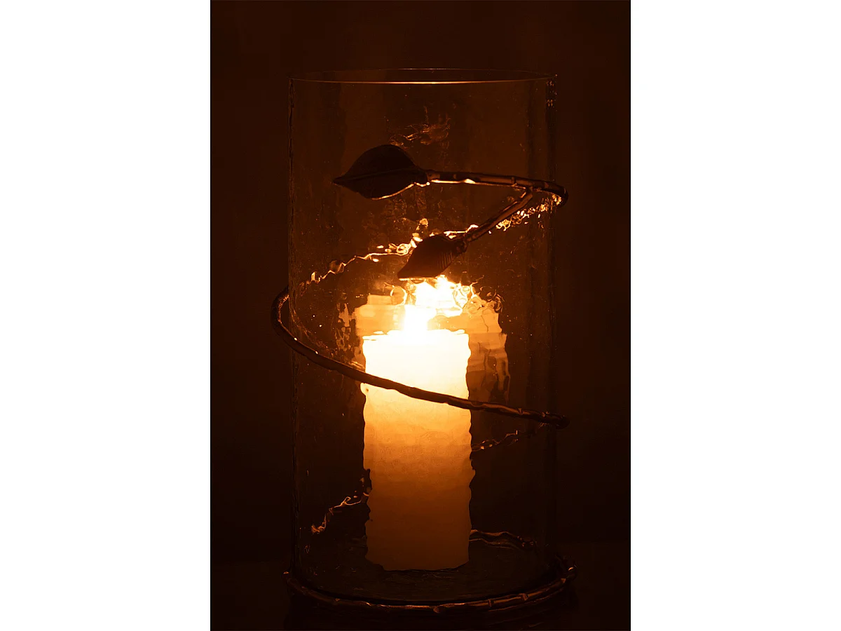 Vase en Verre Feuille "Ofelia" 34cm Transparent