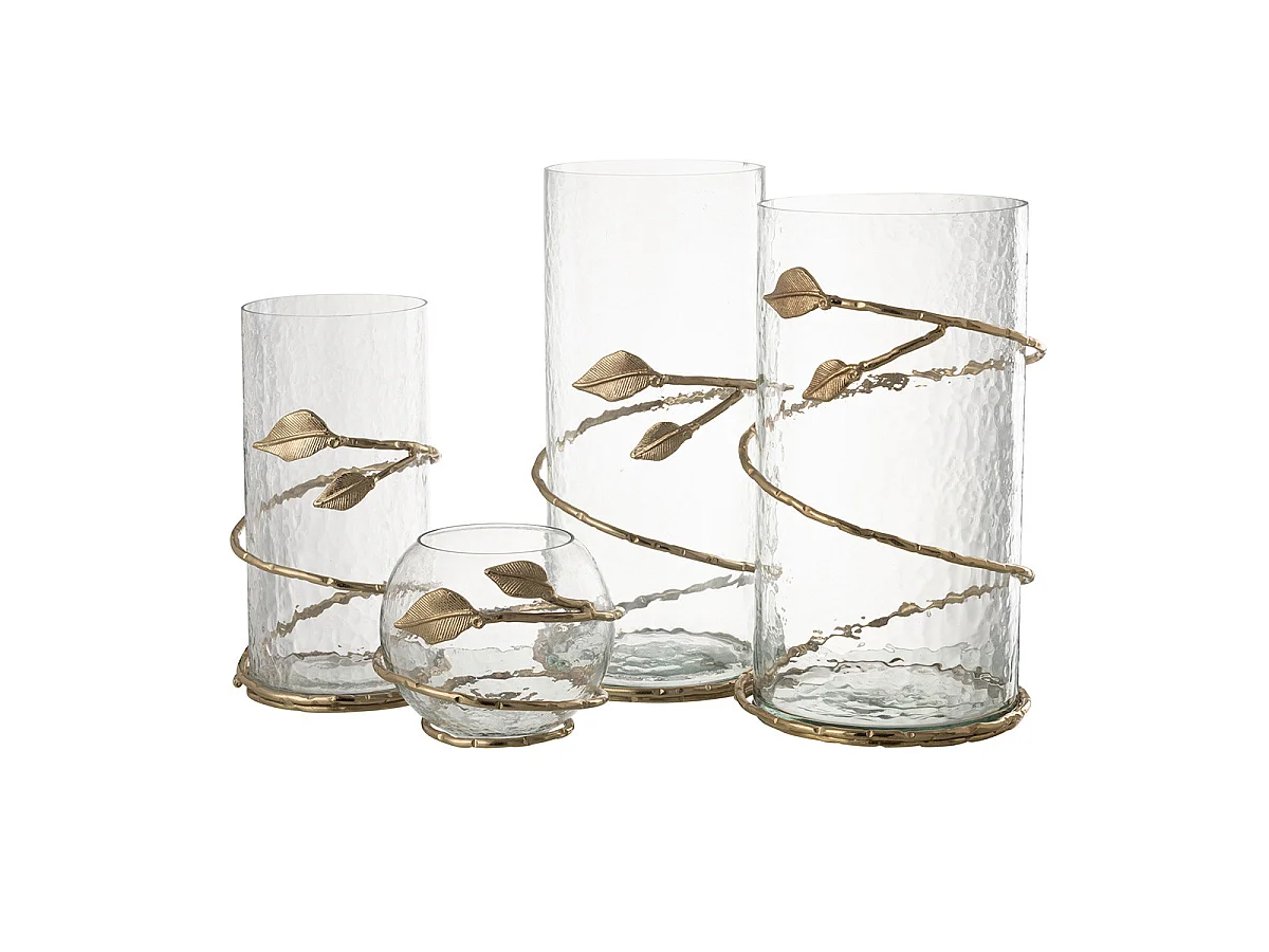 Vase en Verre Feuille "Ofelia" 34cm Transparent