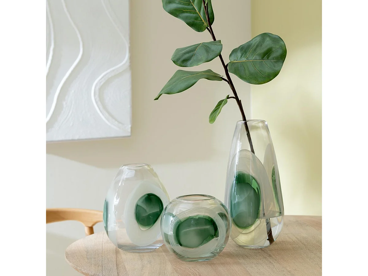 Vase Design en Verre "Livy" 37cm Multicolore
