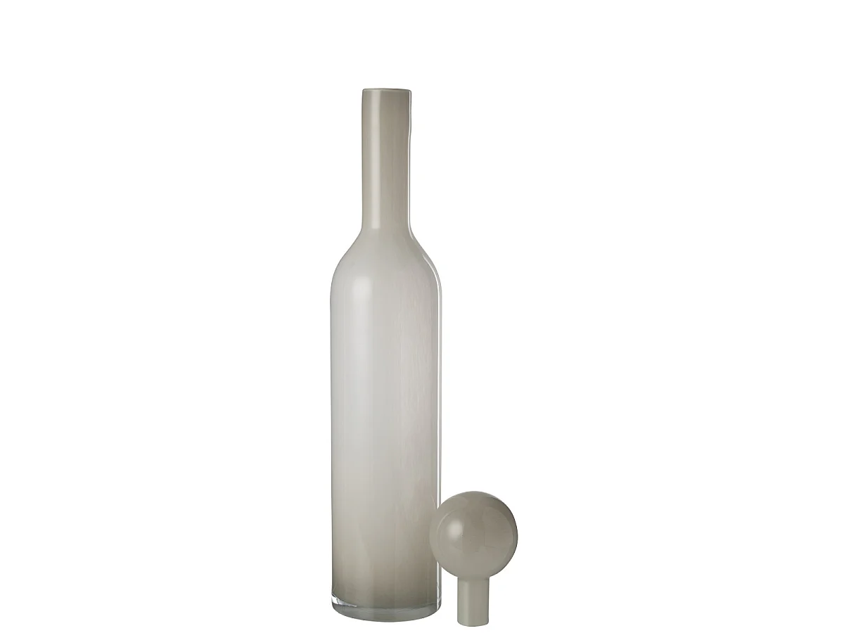 Vase Bouteille Bouchon en Verre "Doyle" 75cm Gris