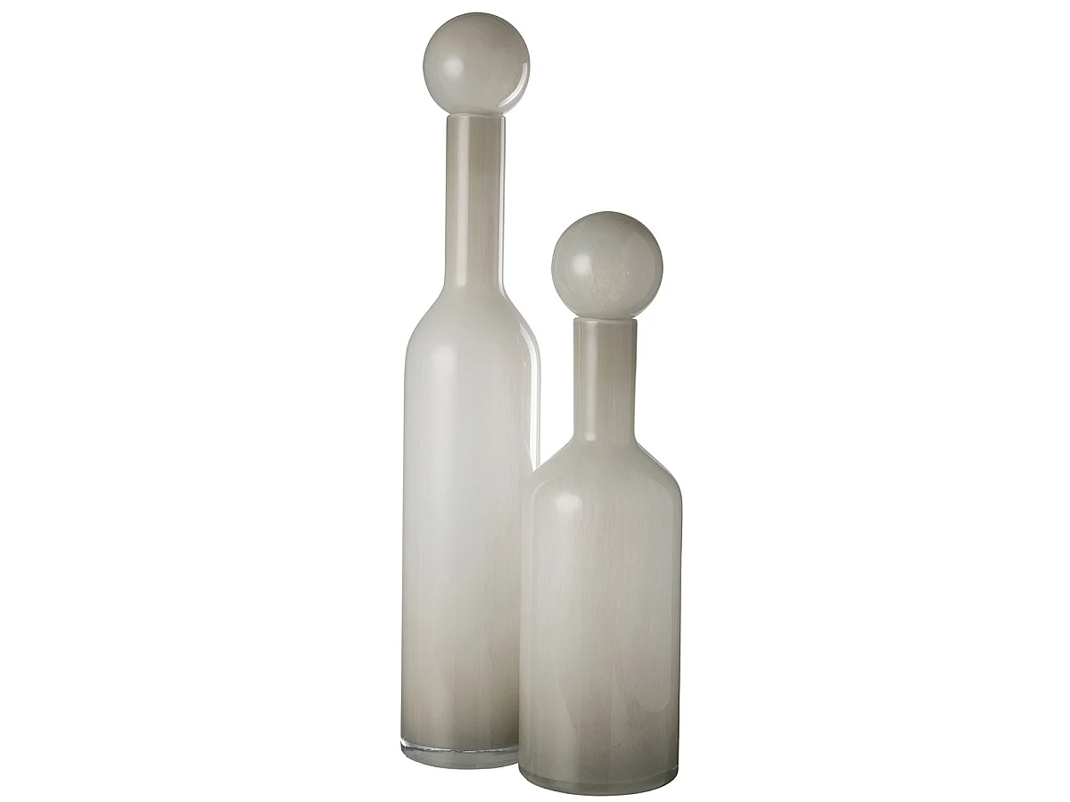 Vase Bouteille Bouchon en Verre "Doyle" 75cm Gris