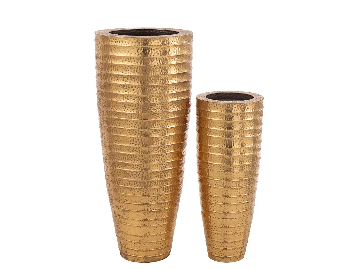 Lot de 2 Vases Déco en Métal "Egypte" 122cm Or