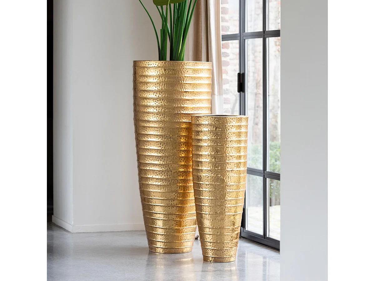 Lot de 2 Vases Déco en Métal "Egypte" 122cm Or