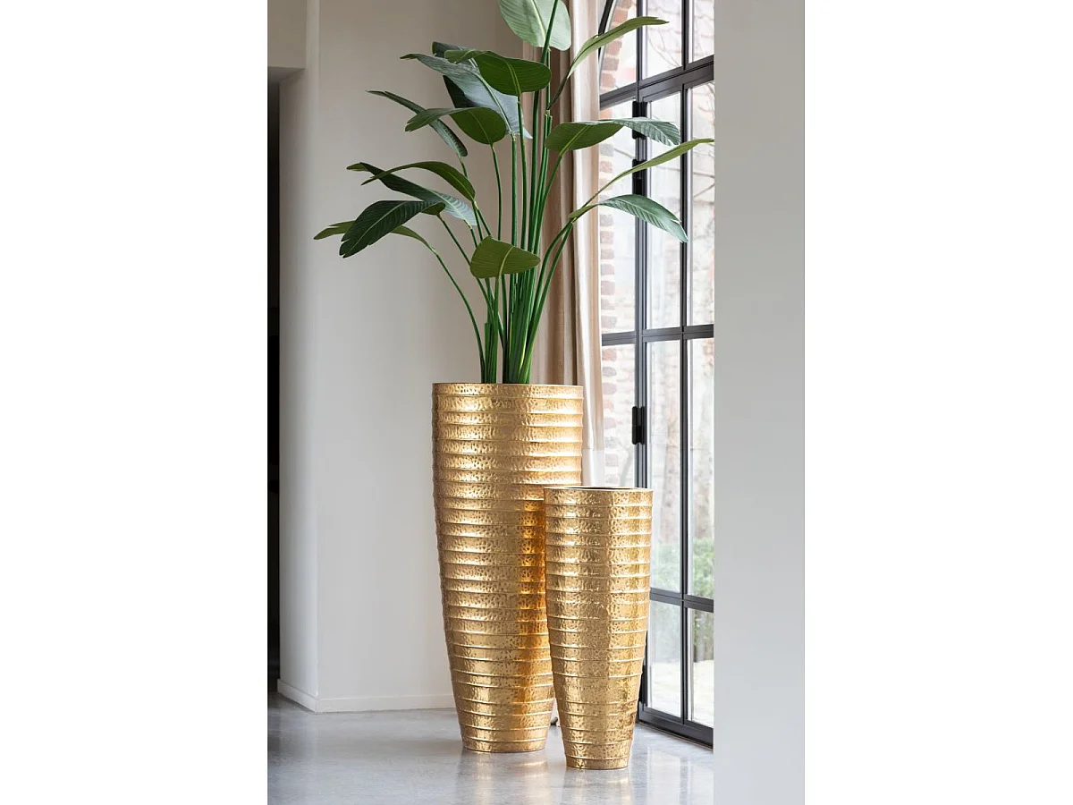Lot de 2 Vases Déco en Métal "Egypte" 122cm Or
