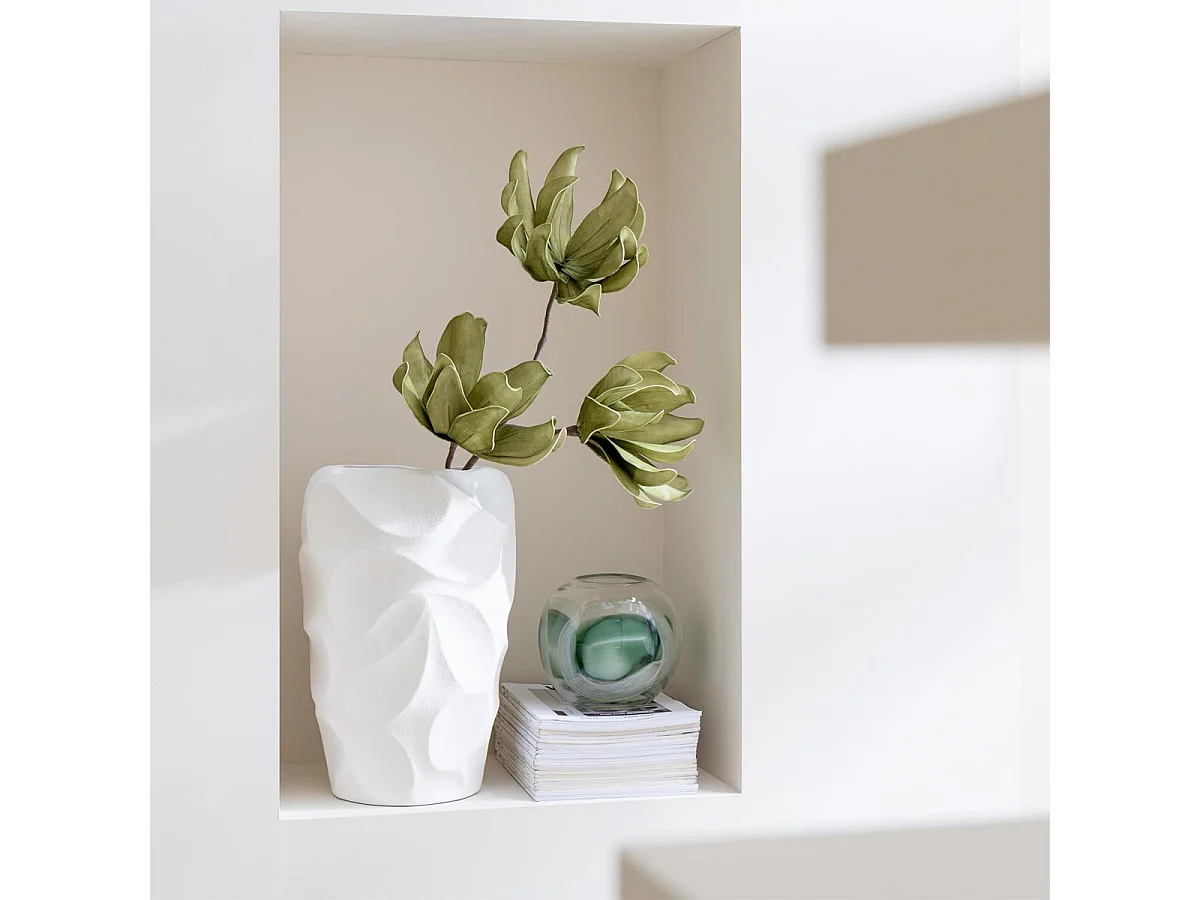 Vase Design en Argile "Mirena" 43cm Blanc