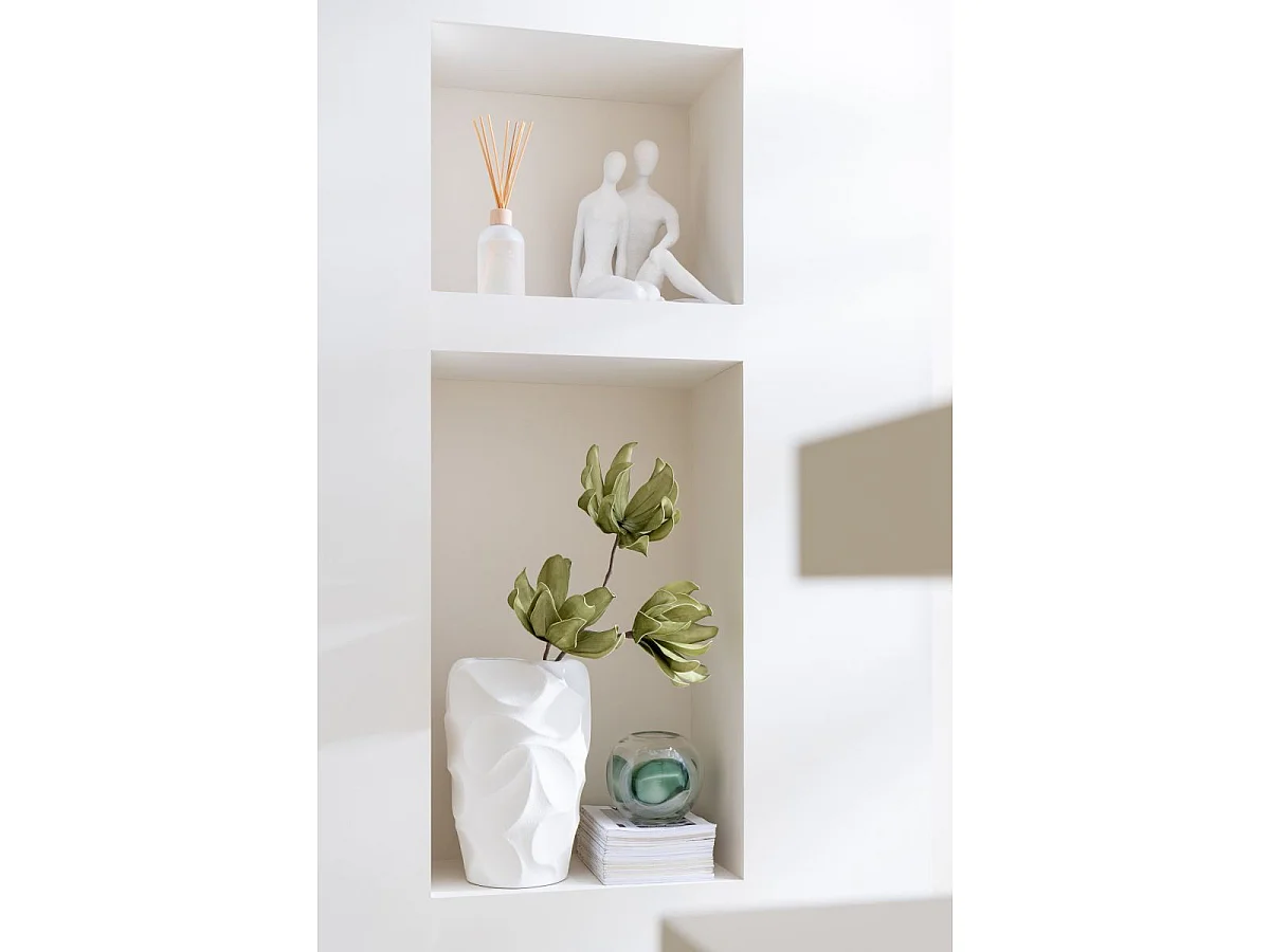 Vase Design en Argile "Mirena" 43cm Blanc