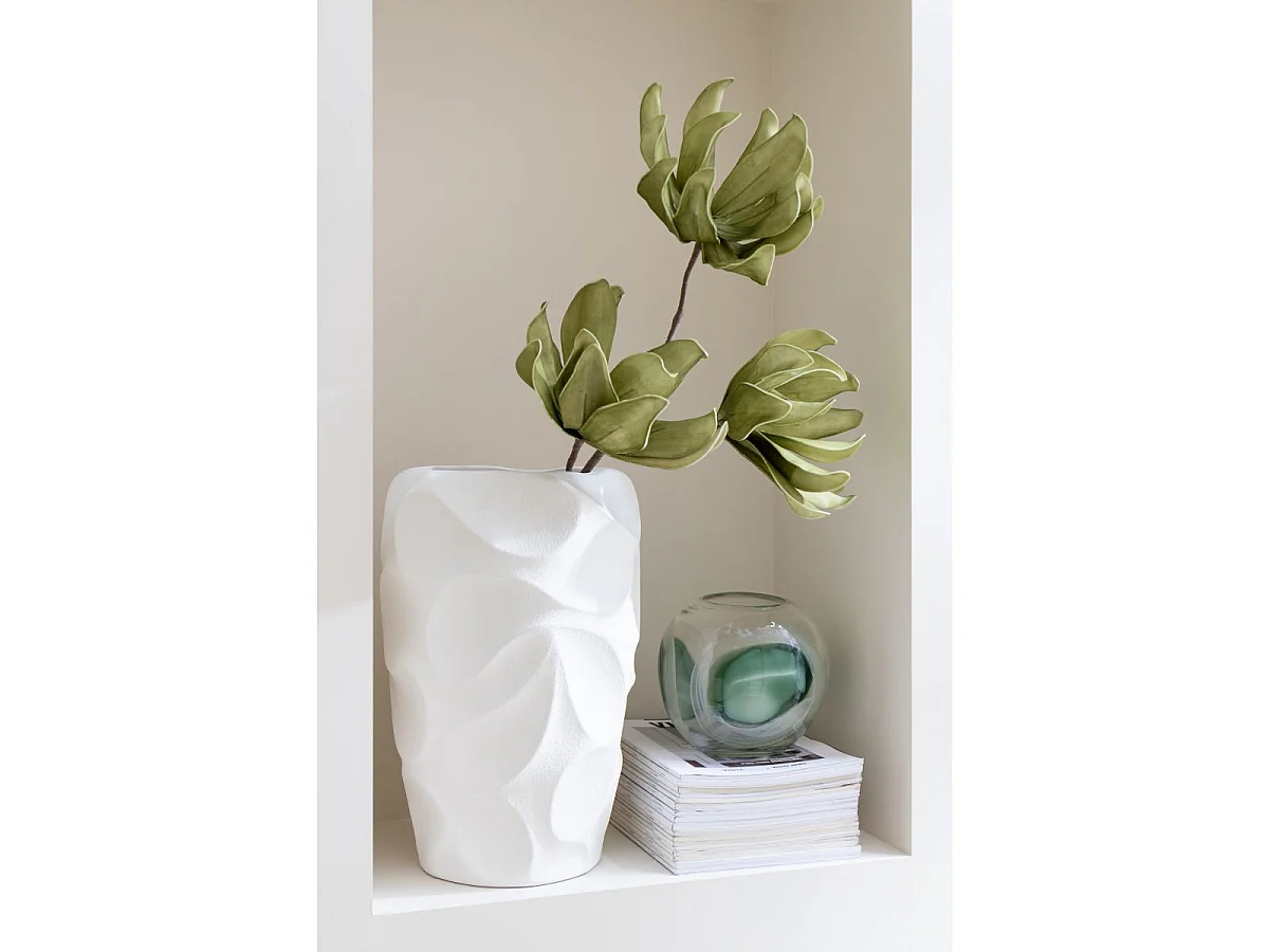 Vase Design en Argile "Mirena" 43cm Blanc