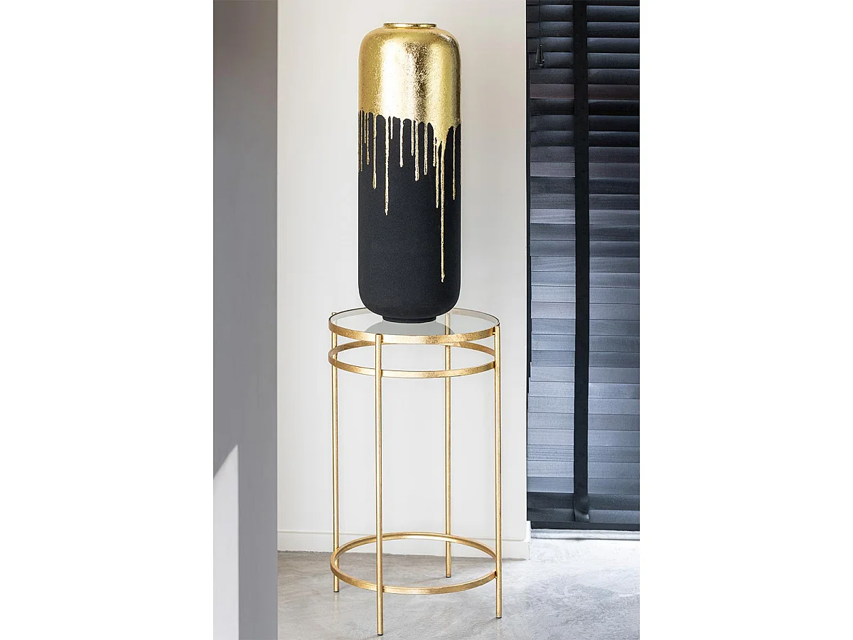 Vase Design en Métal "Duo" 70cm Noir & Or