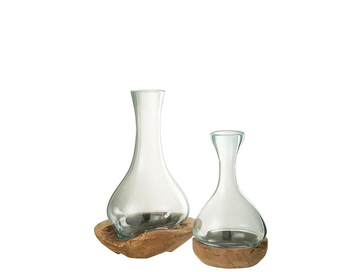 Vase Bouteille sur Racine "Gamal" 29cm Transparent