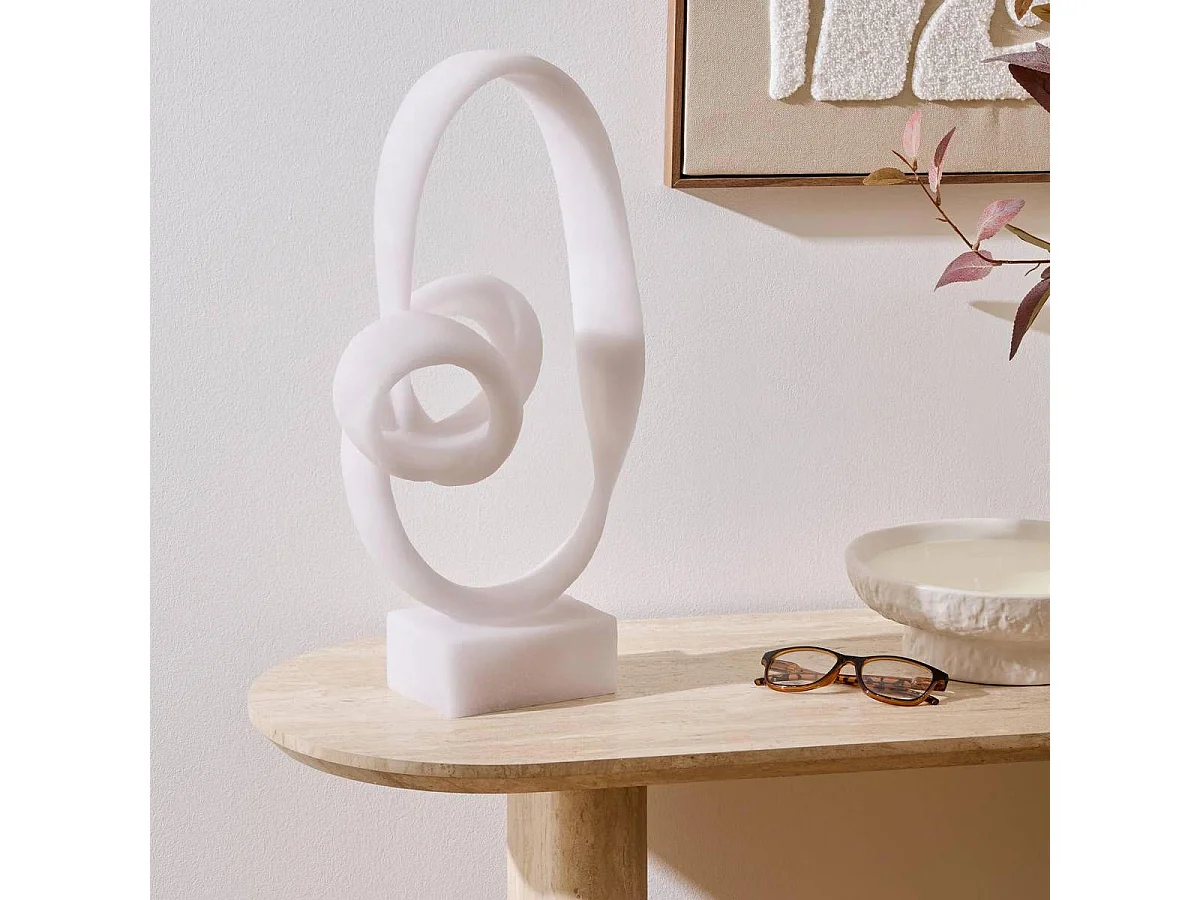Déco à Poser en Résine "Louan" 45cm Blanc