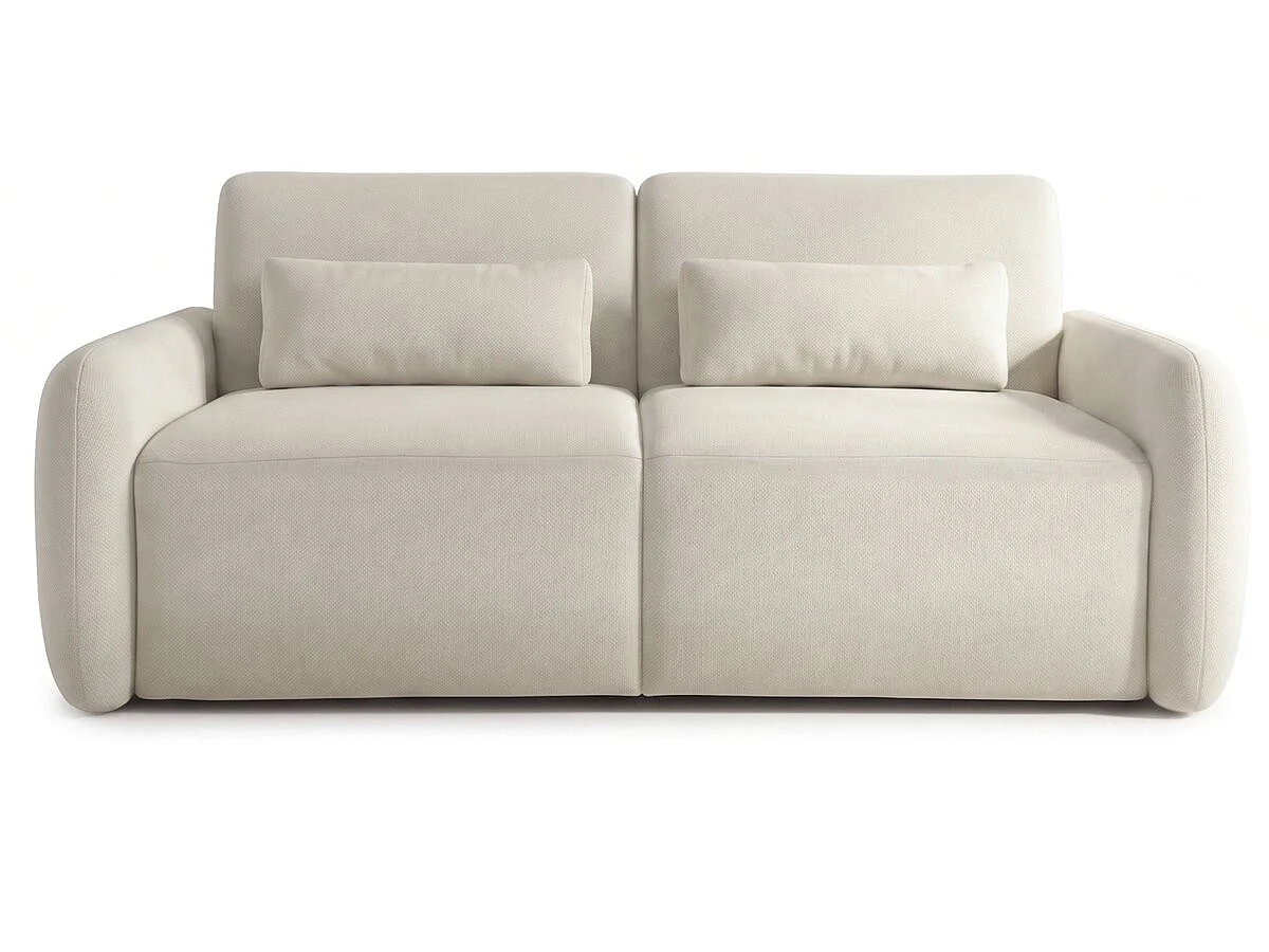 Canapé lit convertible express "Aurelie" - Matelas 18 cm - Couchage 140 cm - 3 places - Beige