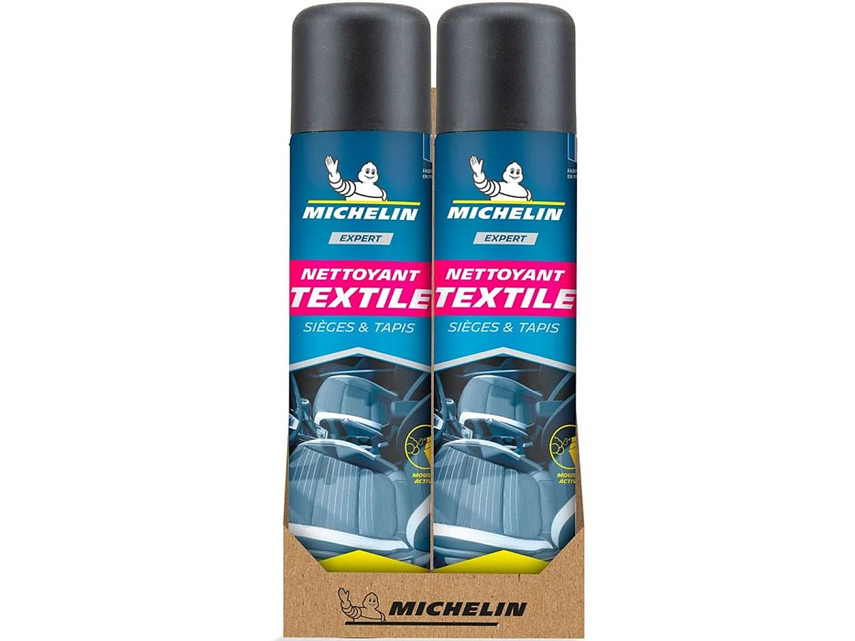 MICHELIN Expert Nettoyant Textile Aérosol 400 ml - Mousse Active pour Sièges et Moquettes