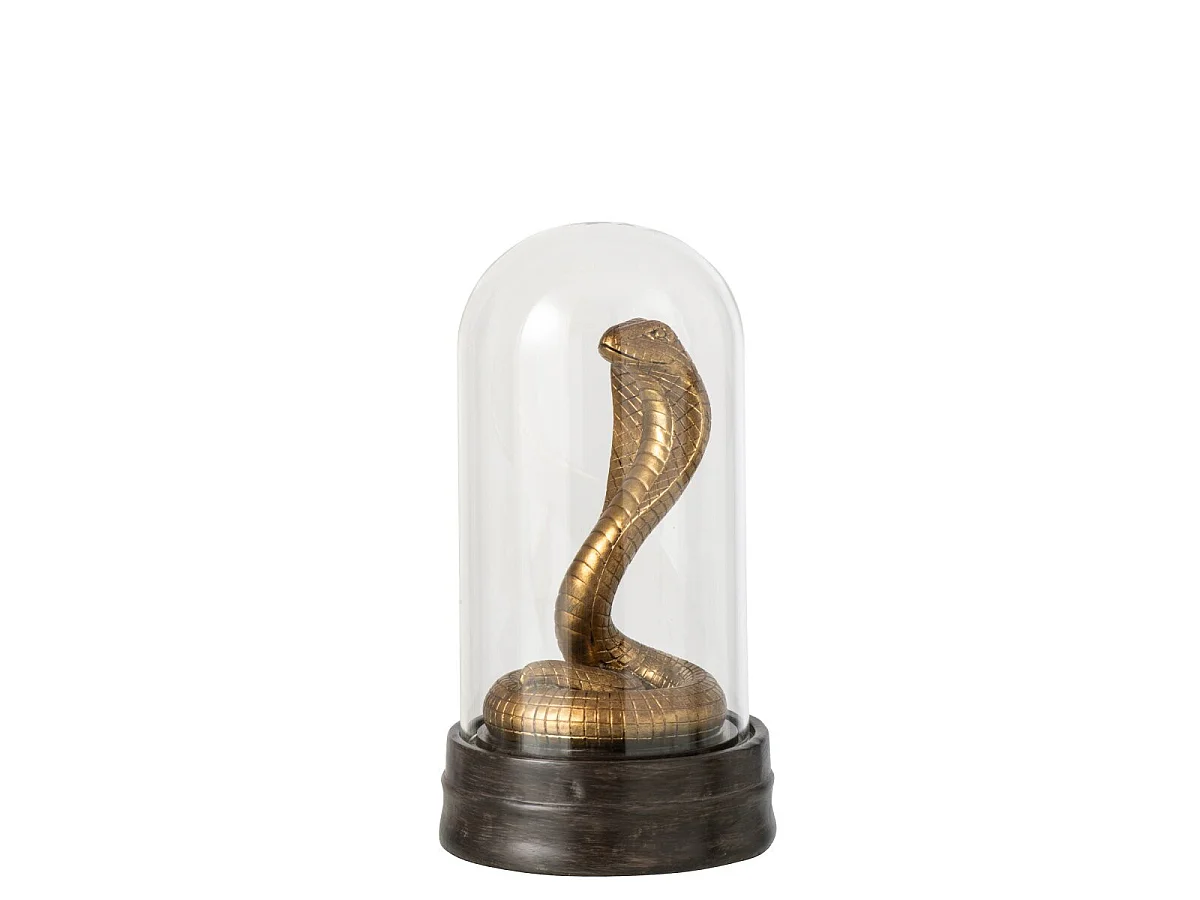 Cloche Déco en Verre "Serpent" 23cm Doré & Noir