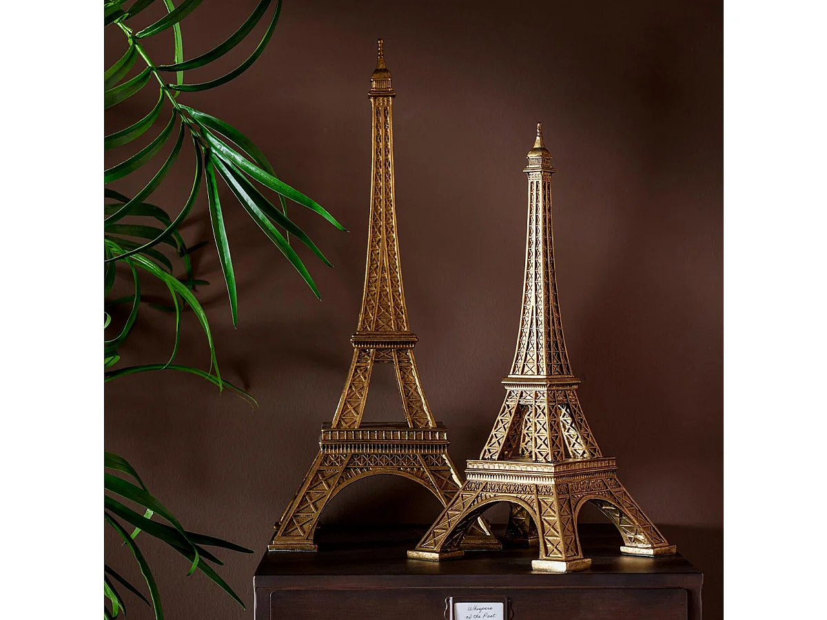 Tour Eiffel Déco en Résine "Hilda" 44cm Doré