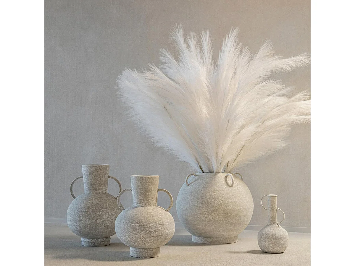 Vase Déco en Métal "Gaïa" 35cm Blanc