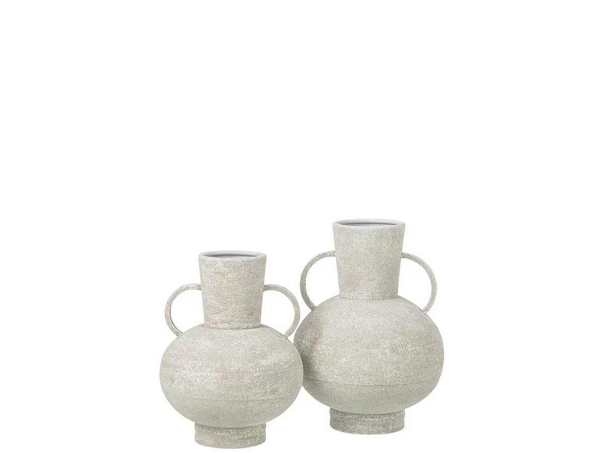 Vase Déco en Métal "Gaïa" 35cm Blanc
