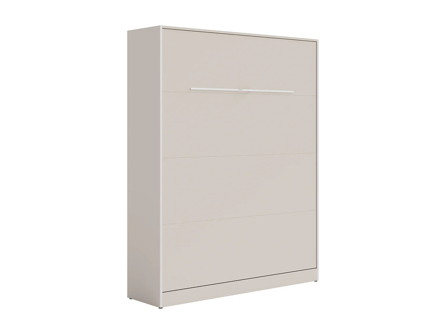 Lit escamotable 140 x 200 cm - Ouverture verticale manuelle - Avec LEDs - Beige + Matelas - RAPILI