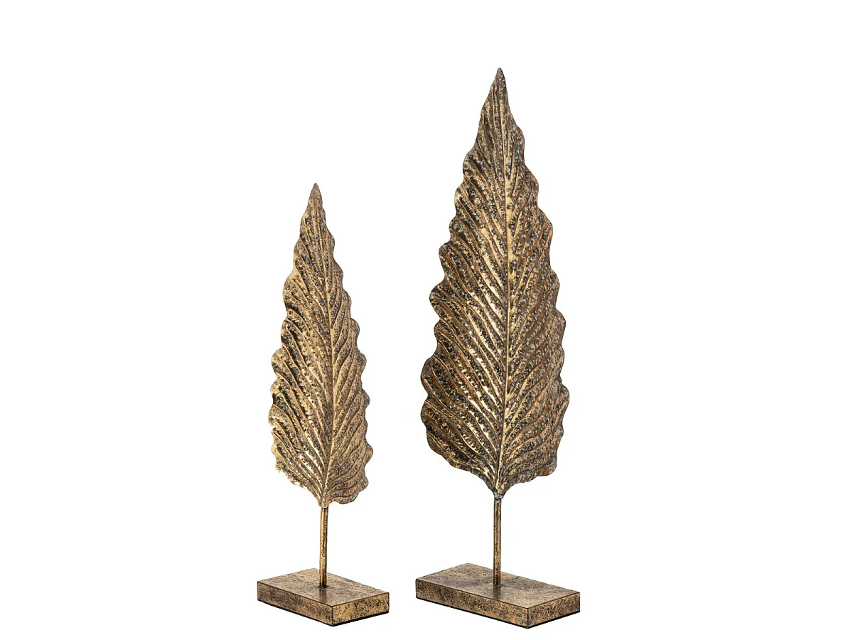 Lot de 2 Feuilles Déco "Vidal" 89cm Bronze