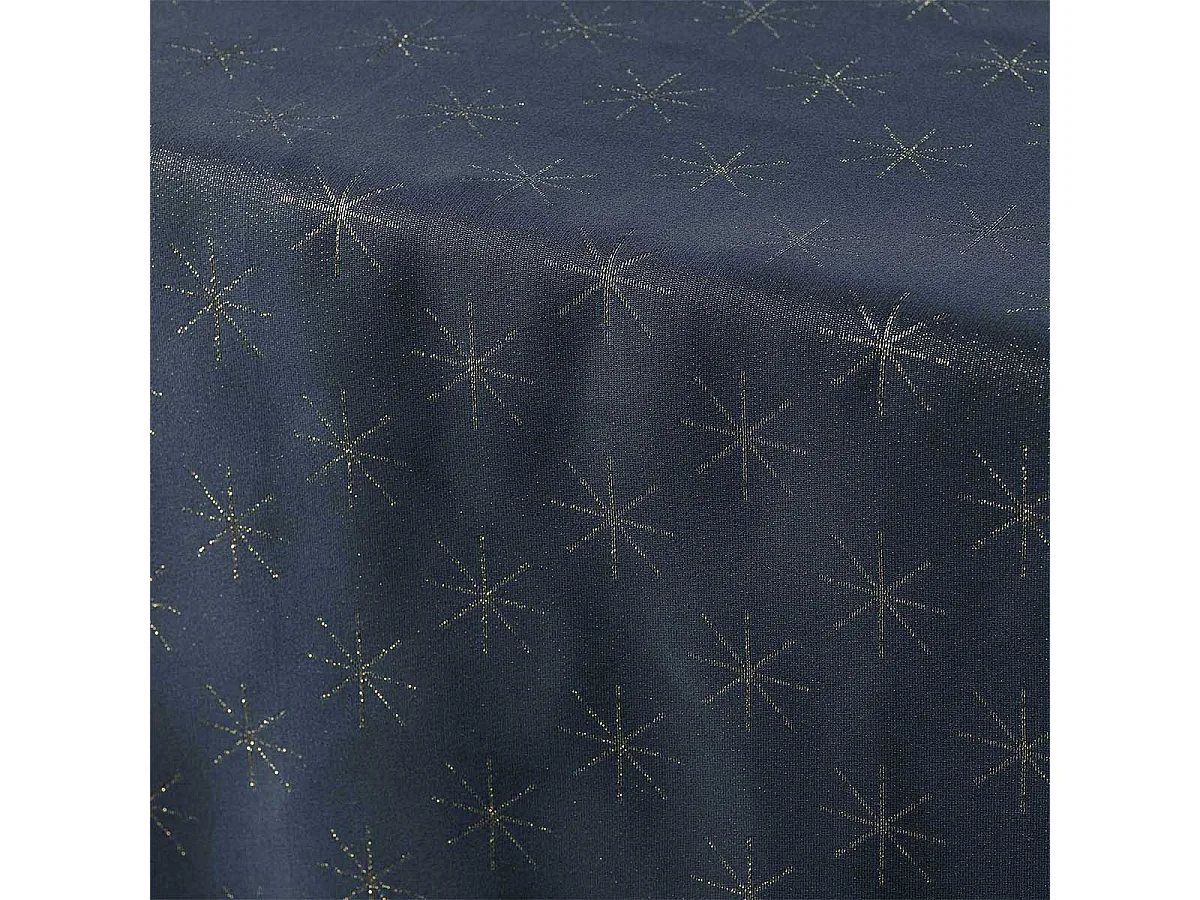 Nappe Imprimée Jacquard "Étoiles" 140x300cm Bleu