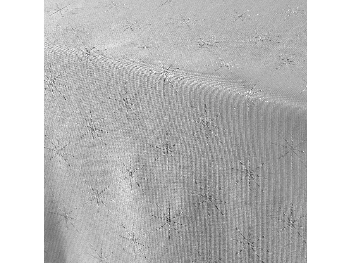 Nappe Imprimée Jacquard "Étoiles" 140x300cm Gris