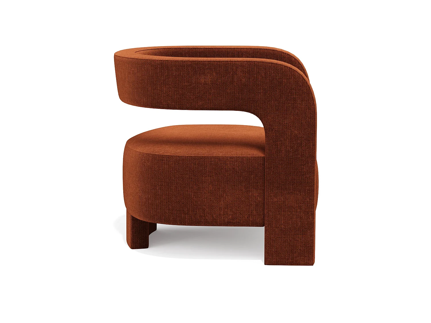 Fauteuil PERLE en velours chenillé terracotta