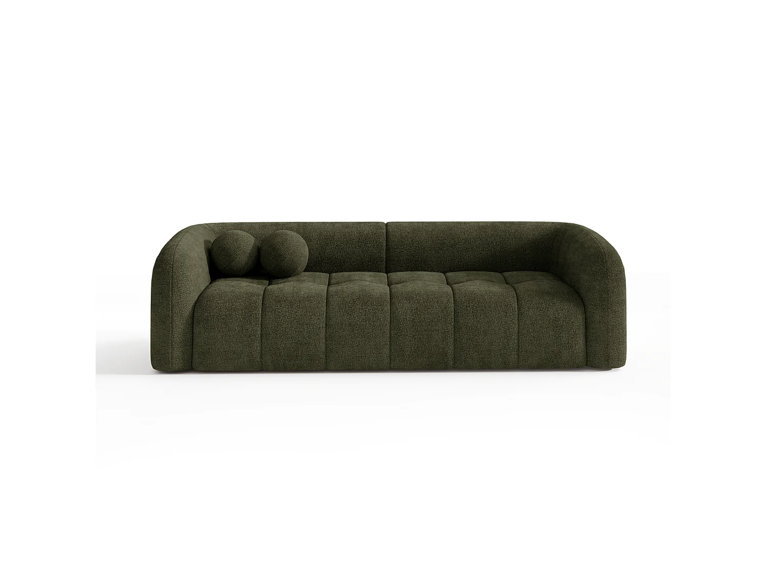 Canapé HAUSSMANN 3 places en velours texturé vert vintage