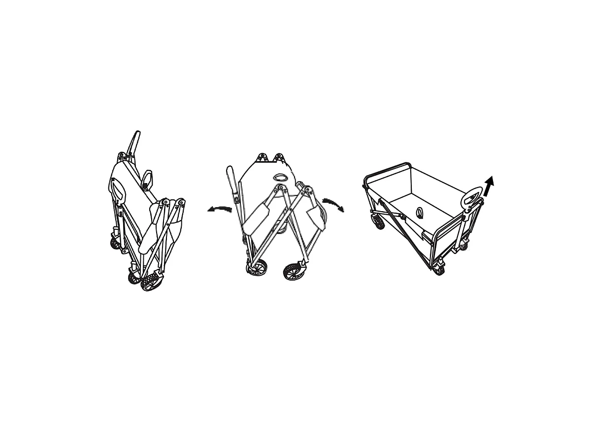 Chariot de jardin pliant et portable à roulettes pivotantes, coloris noir-Longueur 73 x Profondeur 46 x Hauteur 90 cm