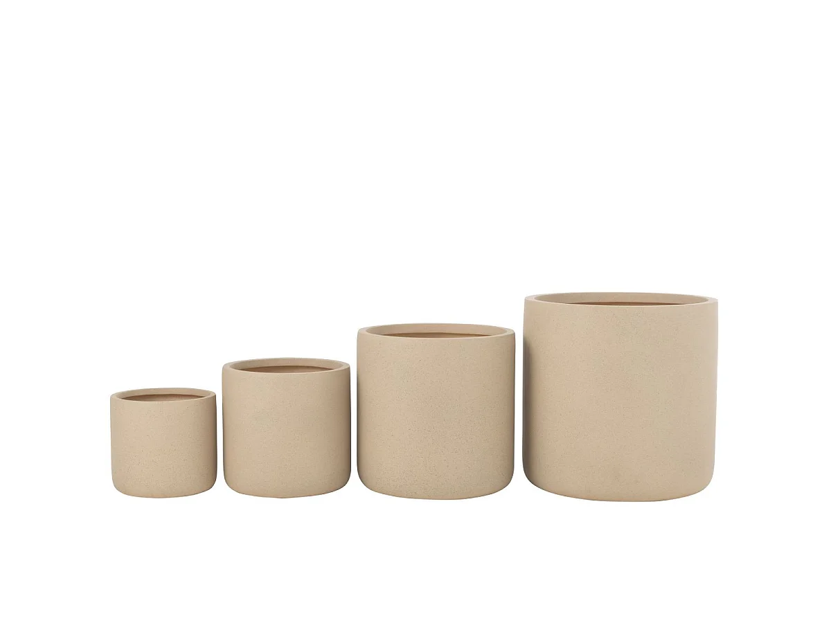 Lot de 4 Cache-Pots Déco "Dune" 50cm Ivoire