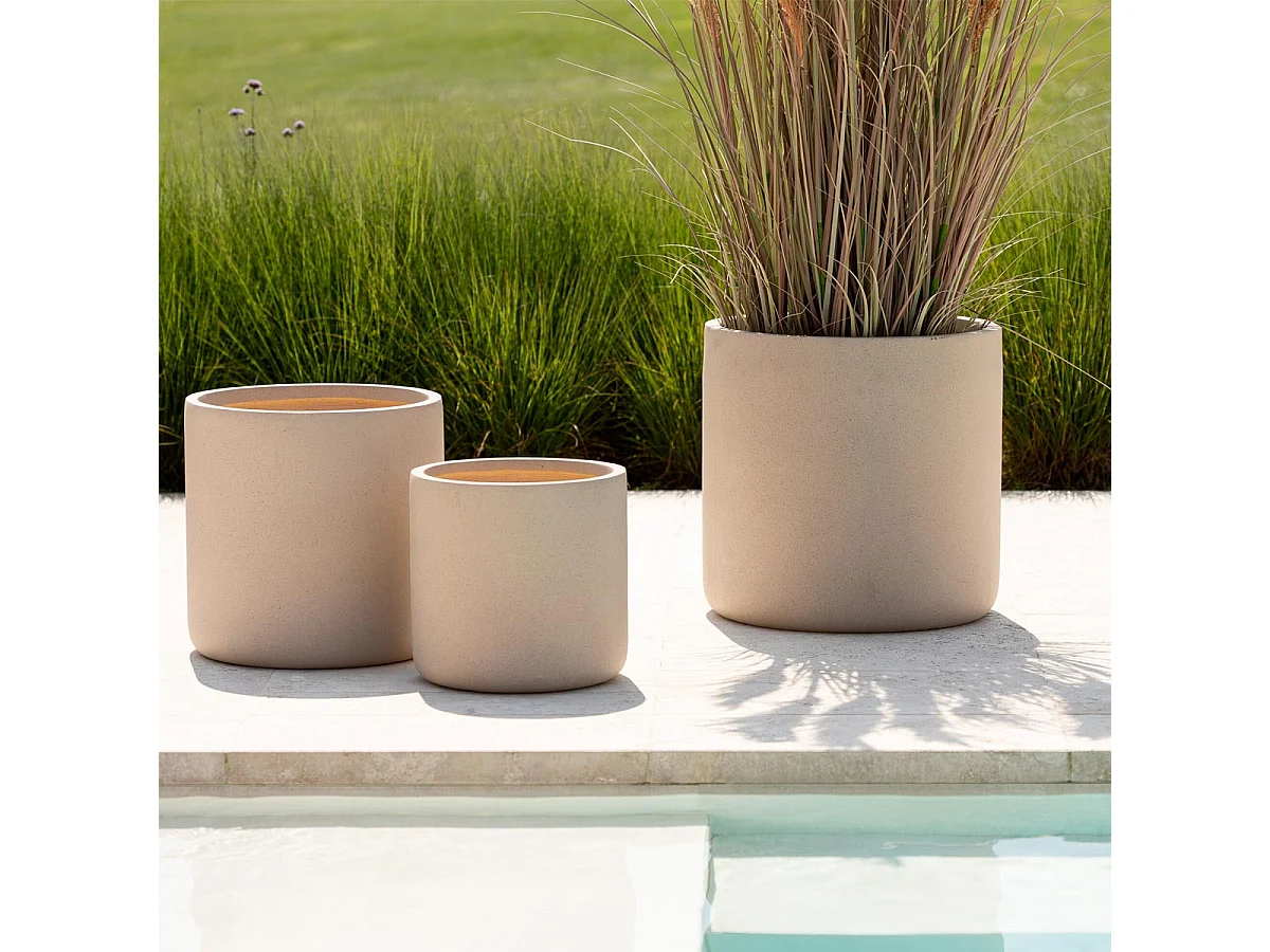 Lot de 4 Cache-Pots Déco "Dune" 50cm Ivoire