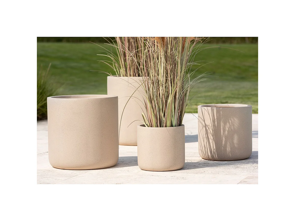 Lot de 4 Cache-Pots Déco "Dune" 50cm Ivoire
