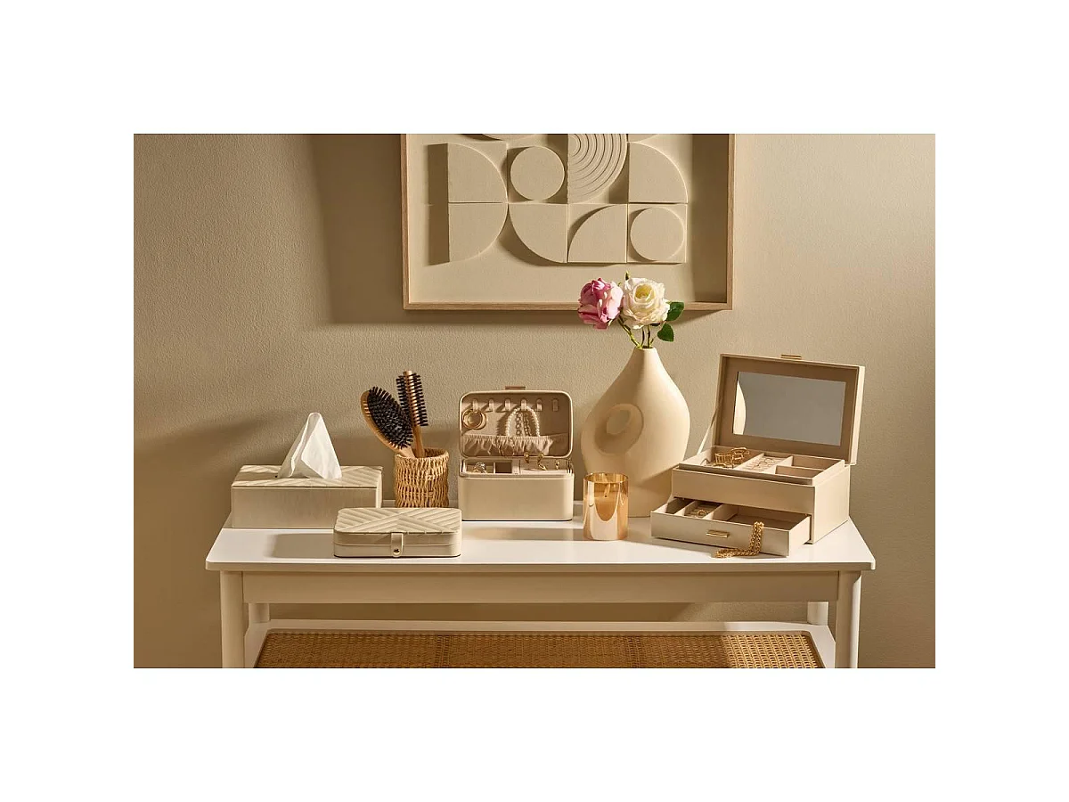 Boîte à Mouchoirs Déco "Natty" 25cm Blanc