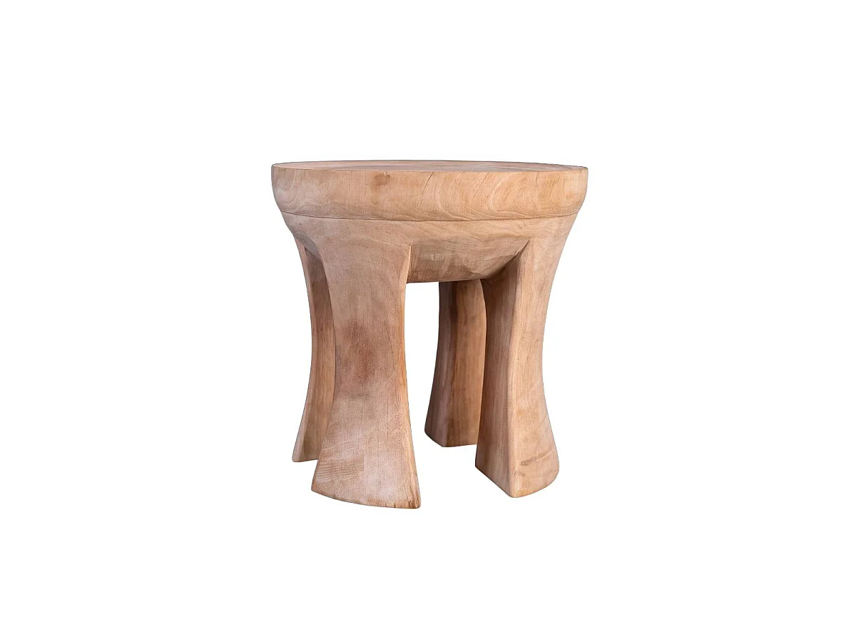 Tabouret en bois de margousier Ezriel