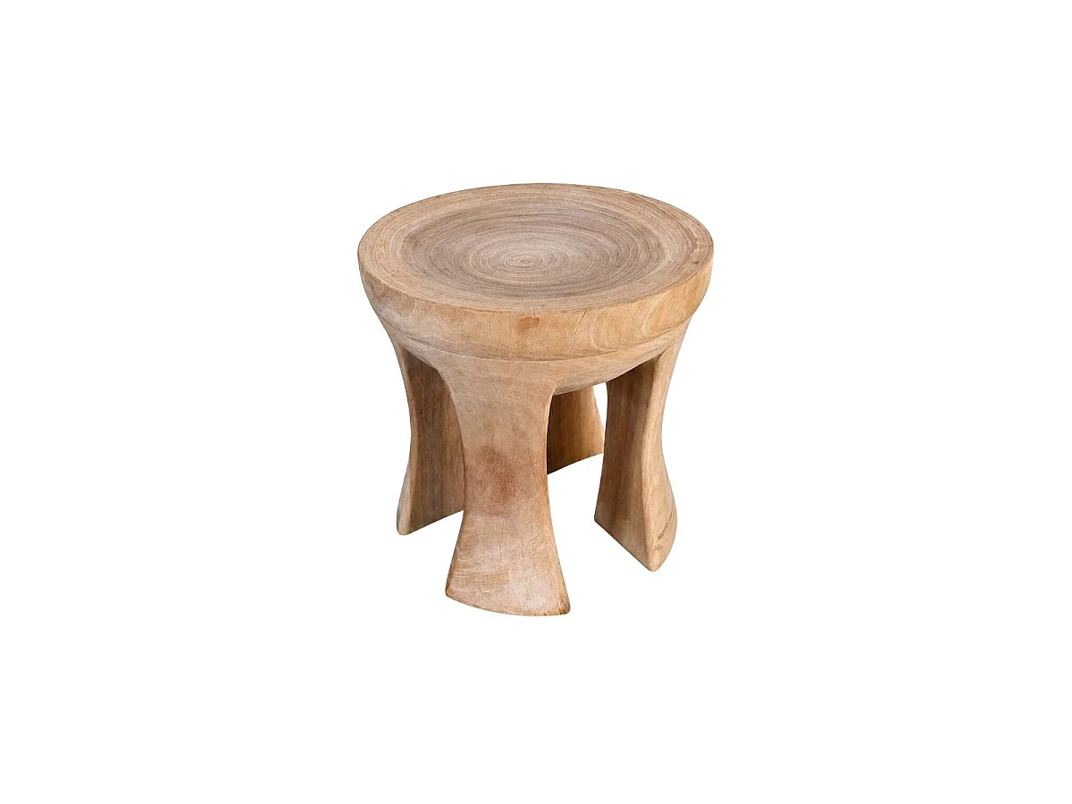 Tabouret en bois de margousier Ezriel