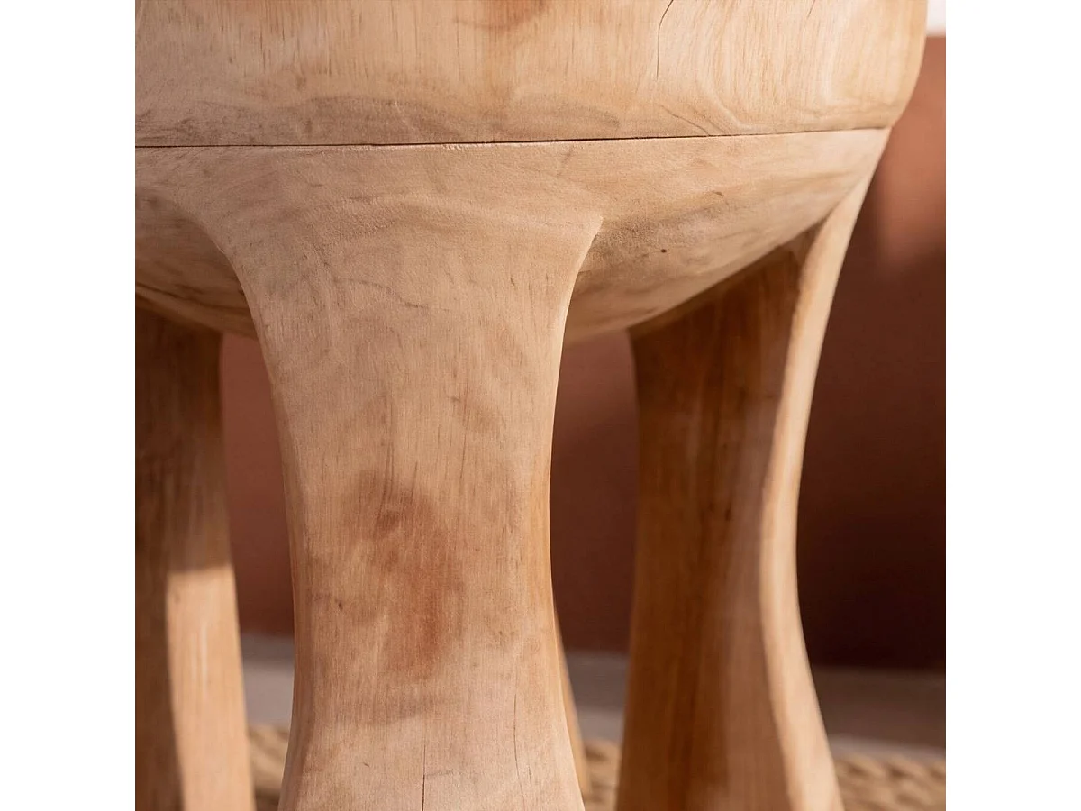 Tabouret en bois de margousier Ezriel