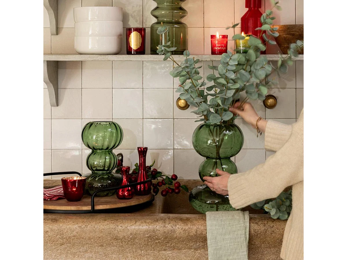 Vase Bulle en Verre "Rosalie" 33cm Vert