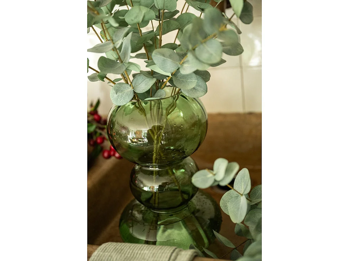 Vase Bulle en Verre "Rosalie" 33cm Vert