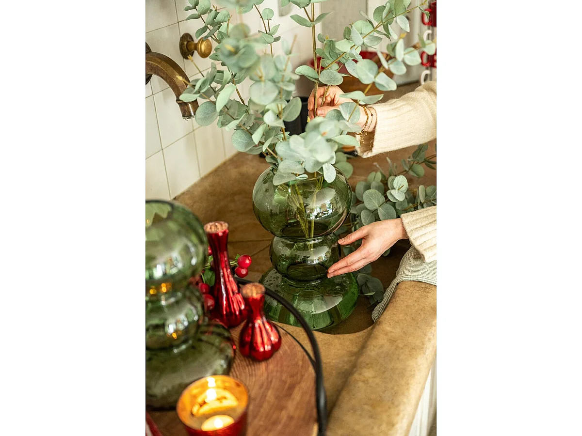 Vase Bulle en Verre "Rosalie" 33cm Vert