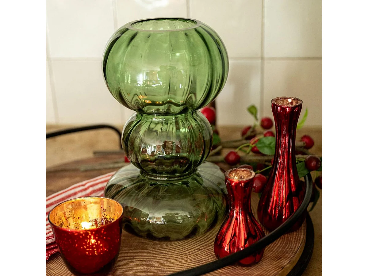 Vase Bulle en Verre "Rosalie" 27cm Vert