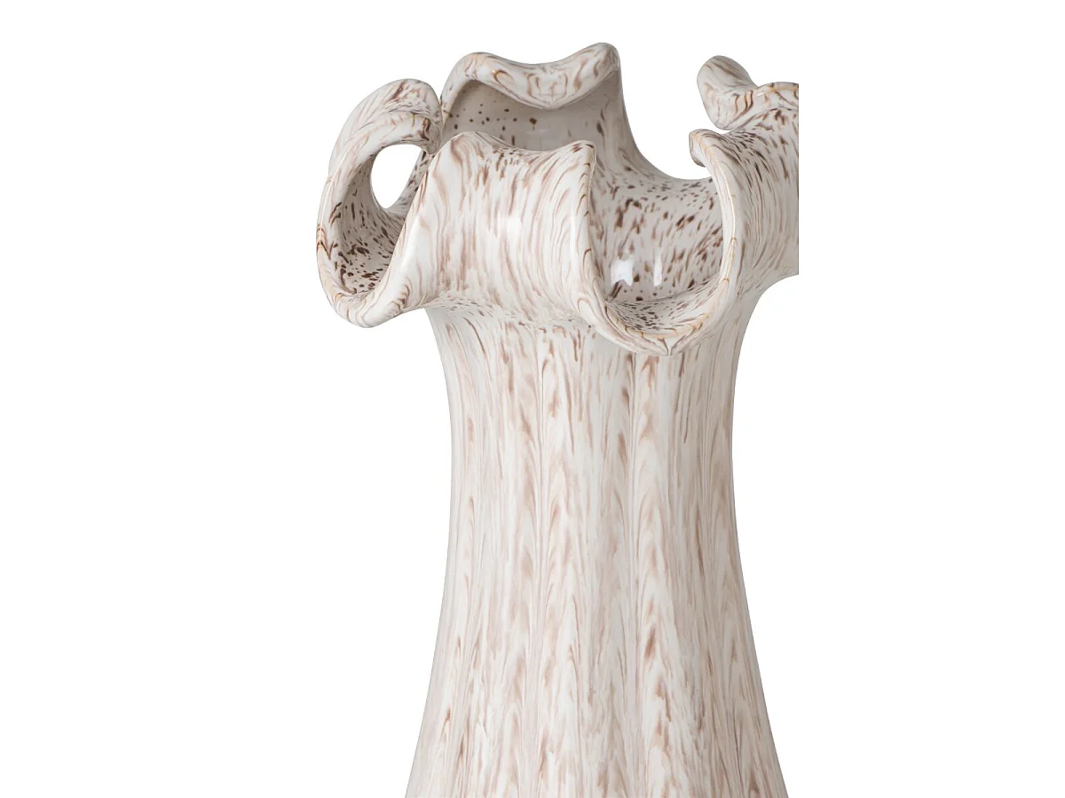 Vase Corolle en Argile "Yves" 46cm Beige Clair