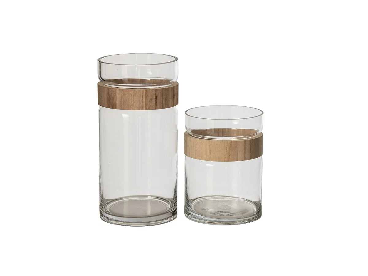 Vase Cylindre en Verre "Nadia" 30cm Naturel