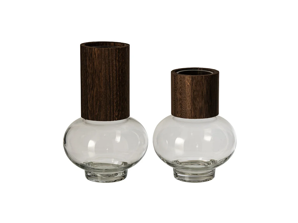 Vase Design en Verre "Nadia" 22cm Marron