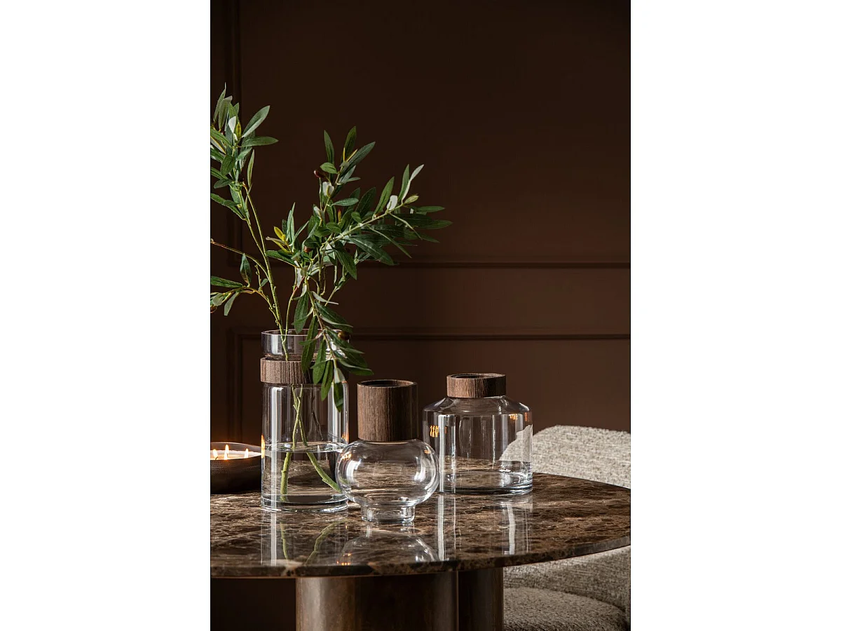 Vase Design en Verre "Nadia" 22cm Marron