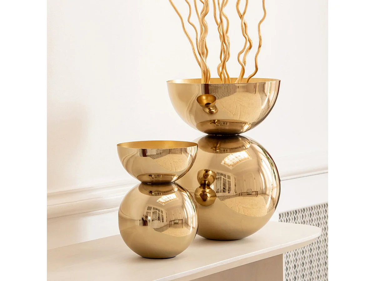 Vase Design Brillant "Edda" 29cm Doré