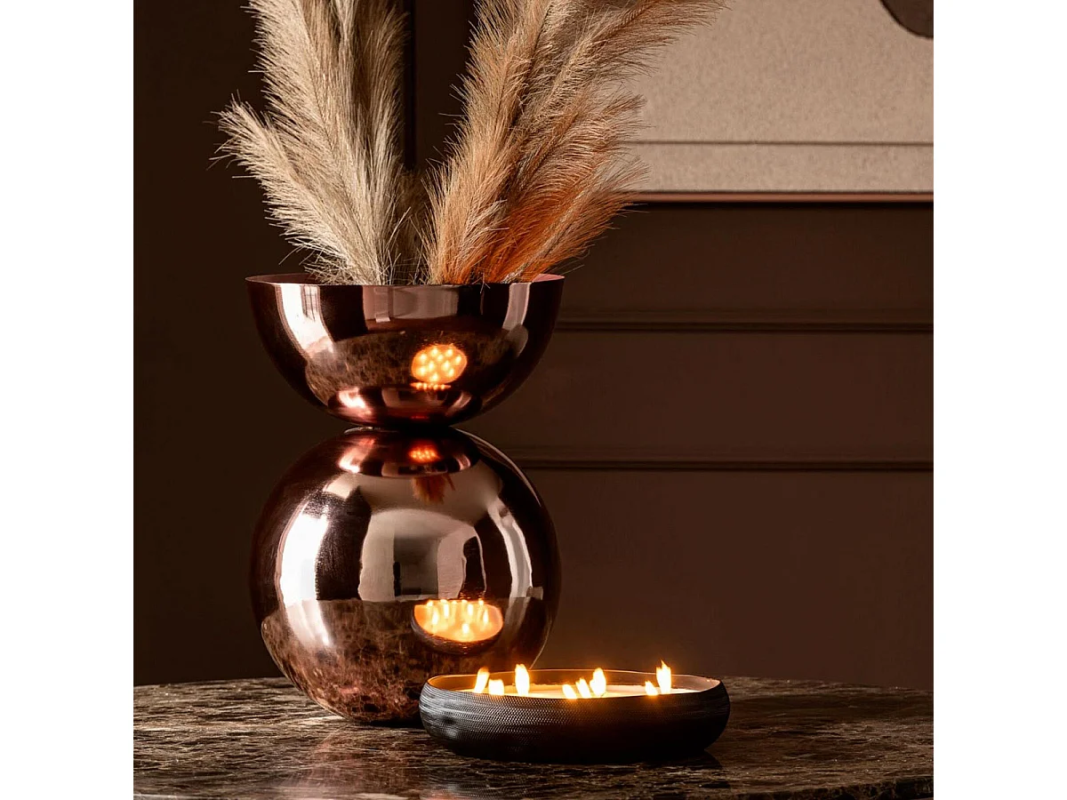 Vase Design Brillant "Edda" 29cm Cuivre