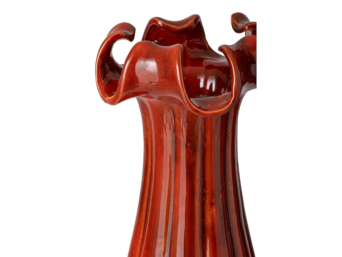 Vase Corolle en Argile "Yves" 46cm Rouge