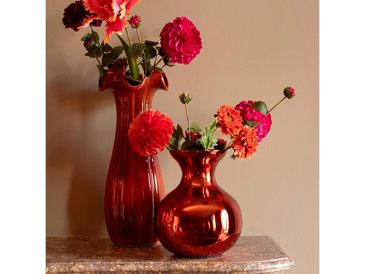 Vase Corolle en Argile "Yves" 46cm Rouge