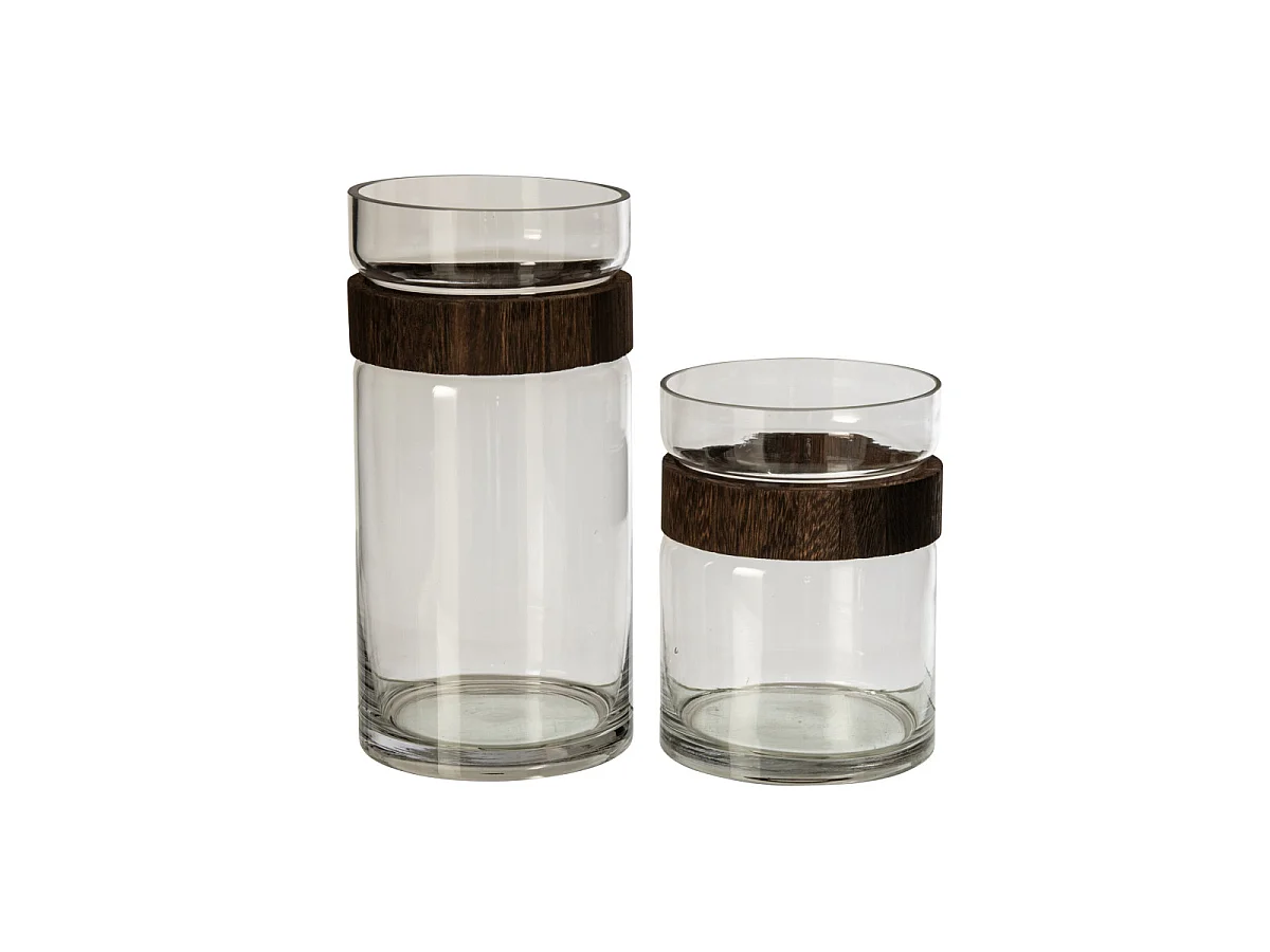 Vase Cylindre en Verre "Nadia" 30cm Marron